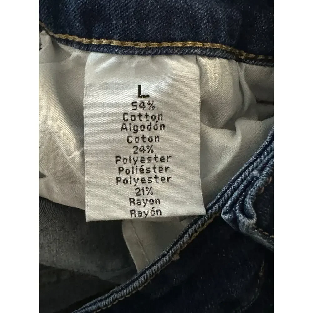 VINIZBENA Italy Faux Pearl Beaded Butterfly Embellished Denim Jean Shorts - Sz L - Picture 6 of 6